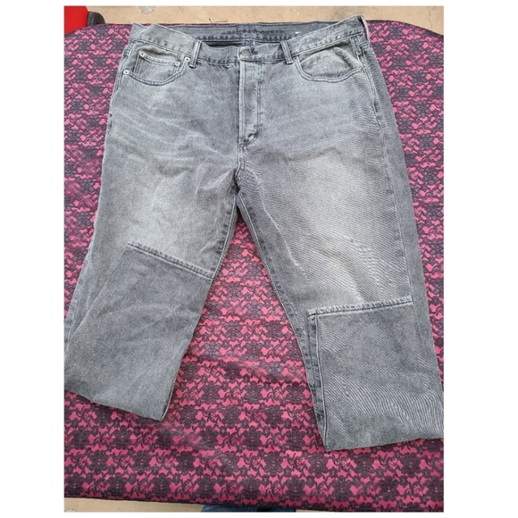 American Eagle Outfitters Black Faded Straight Leg Jeans Size 14 - Picture 1 of 8